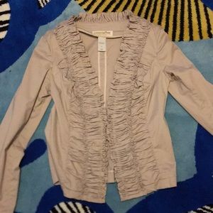 Victoria's Secret London Jeans Ruffle Front Blazer